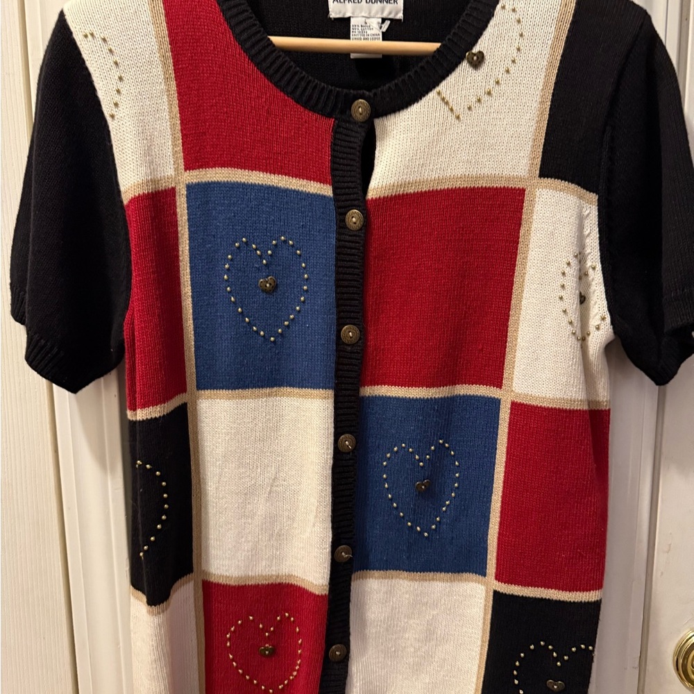 New Alfred Dunner Patchwork Sweater - image 5